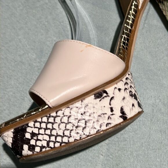 Guess Rippa Python & Gold platform Strappy heels Size 9.5   B53 - Picture 9 of 11